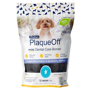 Swedencare PlaqueOff Mini Dental Bones Blueberry - 20 stk. produktbillede