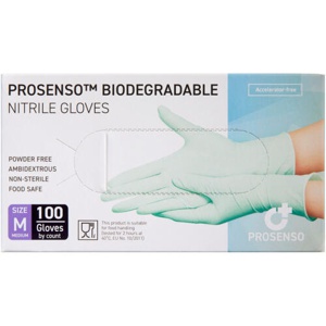 Prosenso Bionedbrydelig Nitrilhandske Medium 100 Stk produktbillede