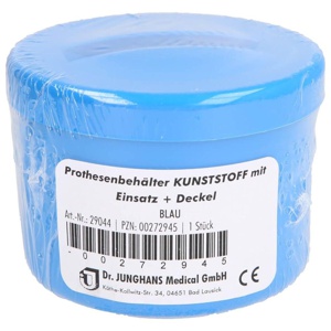 PROTHESENBEHÄLTER Kunststoff mit Deckel blau Produktbild