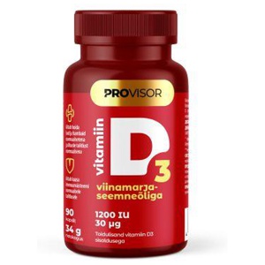 Provisor Vitamiin D3 kapslid viinamarjaseemneõliga 1200IU N90 toote pilt