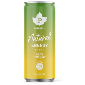 Pureness Natural Energy Drink Pear Lemonade 330 ml produkt bild