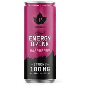Pureness Natural Energy Drink Strong Raspberry 330 ml produkt bild