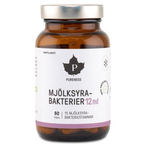 Pureness Stærke Mælkesyrebakterier 12 mia 60 kapsler produktbillede