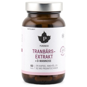 Pureness Tranebærekstrakt + D-mannose 60 kapsler produktbillede