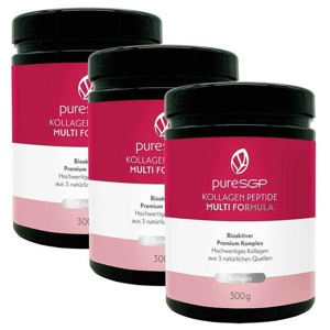 PureSGP Kollagen Peptide Multi Formula Pulver, 3x300 g Pulver Produktbild
