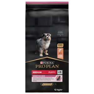 Purina Pro Plan Medium Puppy Sensitive Skin OptiDerma 12 kg produkt bild