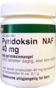 Pyridoksin NAF 40 mg tabletter 100 stk produktbilde