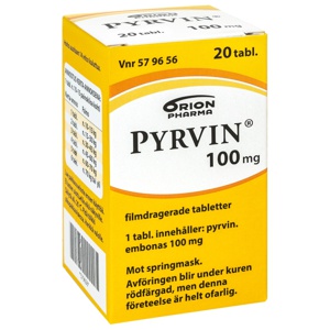Pyrvin, filmdragerad tablett 100 mg, 20 st produkt bild