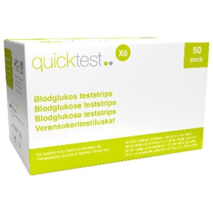 Quicktest X6 Refill - Blodsockerstrips, 50 st produkt bild