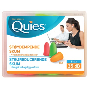 Quies ørepropper mykt skum 6 par produktbilde