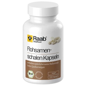 Raab Vitalfood Flohsamenschalen Bio Kapseln, 100 St Kapseln Produktbild