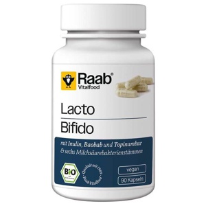 Raab Vitalfood Lacto + Bifido Bio Kapseln, 90 St Kapseln Produktbild