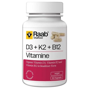 RAAB Vitalfood Vitamin D3 K2 B12 Kapseln Produktbild