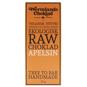 WermlandsChoklad Rawchoklad EKO, 50 g, Apelsin produkt bild