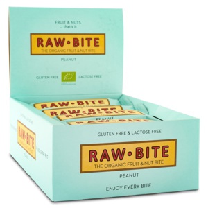 RawBite ØKO Jordnød 12-pak produktbillede