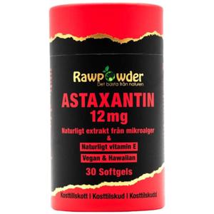 Rawpowder Astaxantin Extrakt Hawaiian 12 mg 30 softgels produkt bild