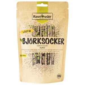 Rawpowder Björksocker Xylitol 300 g produkt bild