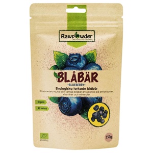 Rawpowder Blåbär torkade 150 g produkt bild