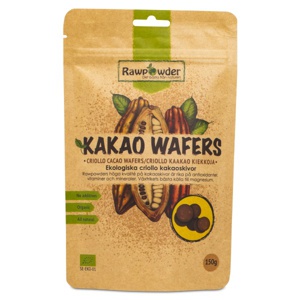 RawPowder Kakao Wafers ØKO 150 g produktbillede
