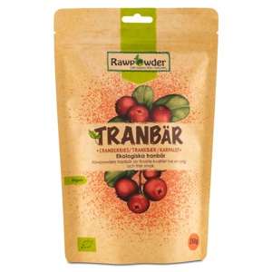 RawPowder Økologiske Tranebær 250 g produktbillede