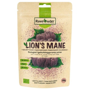 Rawpowder Lions Mane pulver 100 g produkt bild