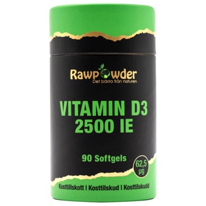 Rawpowder Vitamin D3 2500 IE 90 Softgels produkt bild