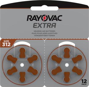 Rayovac Extra advanced Hörapparatsbatterier 312 brun 12 st produkt bild