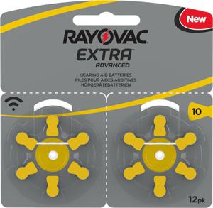 Rayovac Extra Hörapparatsbatterier 10 Gul 12 st produkt bild