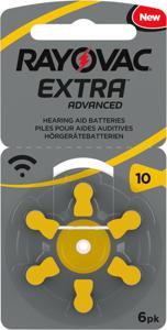 Rayovac Extra advanced Hörapparatsbatterier 10 gul 6 st produkt bild