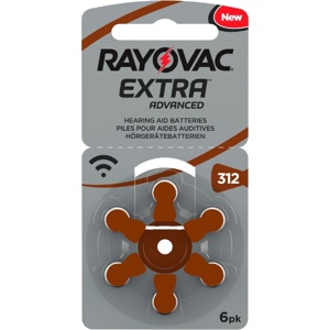Rayovac Extra Advanced act 312 høreapparatbatteri 6 stk produktbilde