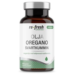 Re-fresh Superfood Oregano och Svartkumminolja 90 kapslar produkt bild