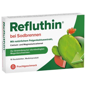 Refluthin bei Sodbrennen Kautabletten Frucht Produktbild