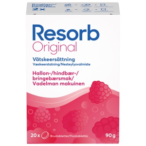 Resorb Original brusetabletter bringebær 20 stk produktbilde