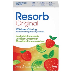 Resorb Original Jordbær-Lime brusetabletter 20 stk produktbilde