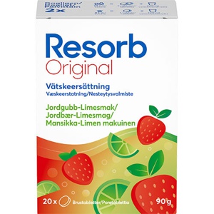 Resorb Original Jordbær-Lime - 2 x 10 brusetabl. produktbillede