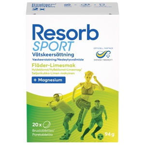 Resorb Sport brusetabletter hylleblomst-lime 2x10 stk produktbilde