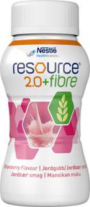Resource 2,0 + fibre drickfärdigt, komplett kosttillägg jordgubb, 4 x 200 milliliter produkt bild