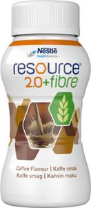 Resource 2,0 + fibre drickfärdigt, komplett kosttillägg kaffe, 4 x 200 milliliter produkt bild