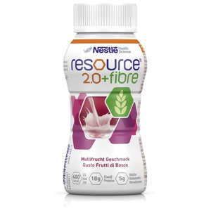 resource 2.0 + fibre Multifrucht 4X200 ml Flüssigkeit Produktbild