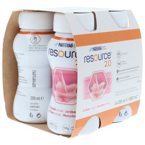 Resource 2,0 Næringsdrikk Jordbær 4X200 ml produktbilde