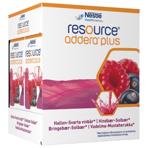 Resource Addera Plus Næringsdrikk Bringebær & Solbær 4X200 ml produktbilde