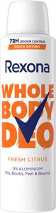 2 få 25%, Rexona Whole Body Deo Fresh Citrus Spray 150 ml produkt bild