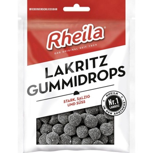 RHEILA Lakritz Gummidrops mit Zucker Produktbild