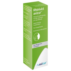 Rhinivict axicur Heuschnupfenspray 50 µg / Sprühstoß, 10 ml Nasenspray Produktbild