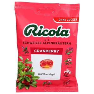 Ricola Cranberry Schweizer Kräuterbonbon zuckerfrei 75 g Bonbons Produktbild