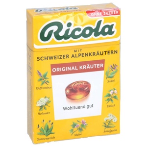 Ricola Kräuter Original Schweizer Kräuterbonbon zuckerfrei 50 g Bonbons Produktbild
