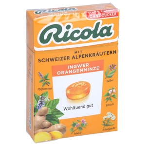 RICOLA o.Z.Box Ingwer Orangenminze Bonbons Produktbild