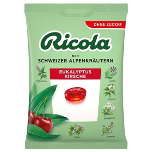 Ricola Eukalyptus Kirsche-Bonbons ohne Zucker Produktbild