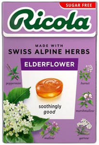 Ricola Swiss Herbal Sweets Elderflower Sugar Free 45g product image