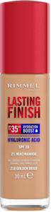 Rimmel London Lasting Finish fram till 35 timmar, 201 Golden Beige, foundation, långvarig, fuktgivande, vegansk formula, full täckning, 30 ml produkt bild